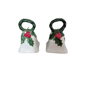 Vintage Lefton 1972-1973 Christmas Holly Berry Bells Trade Mark Exclusives Japan